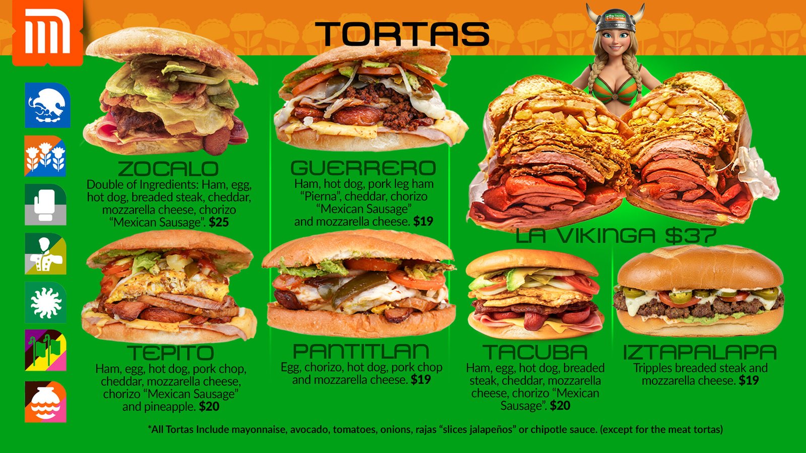 Tacos Tacuba menu