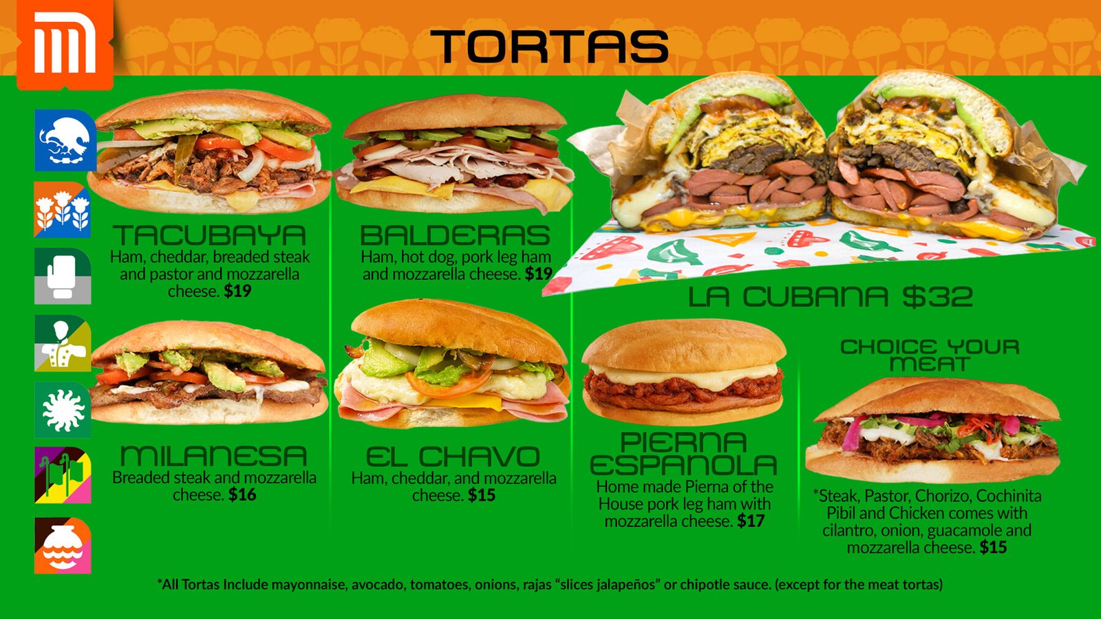Tacos Tacuba menu